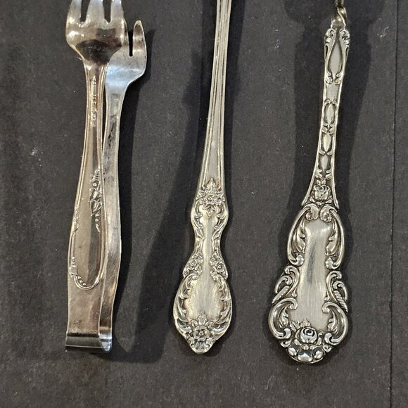 VTG Silverplate Pie Server Ladle Spoon Twisted Butter Knife Mixed Set Antique - Picture 3 of 9